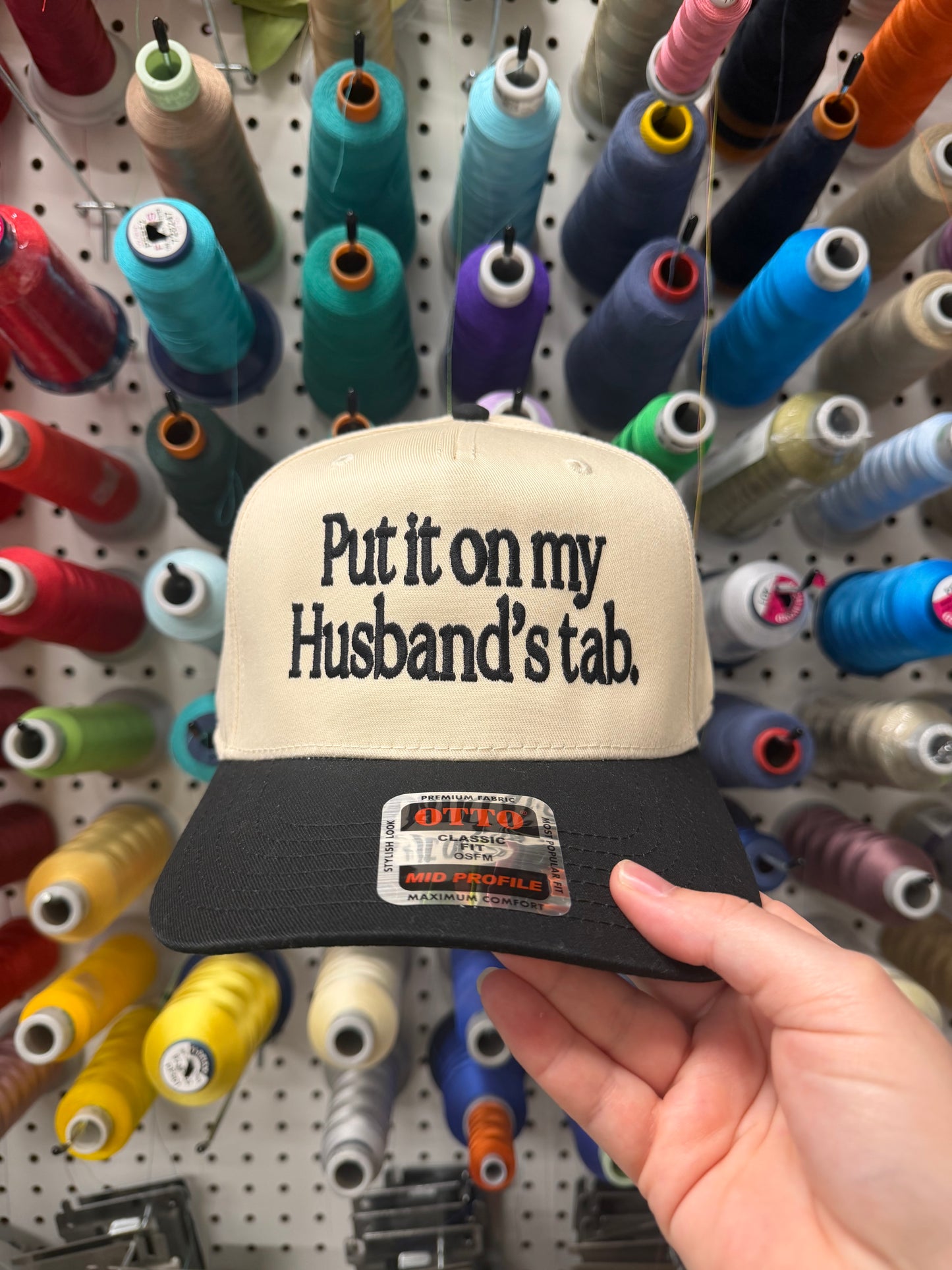 Put It On My Husbands Tab Embroidered Hat