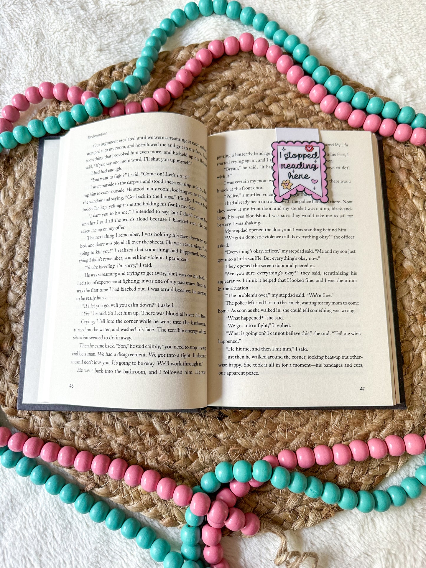 Pink I Stopped Reading Here Magnetic Bookmark