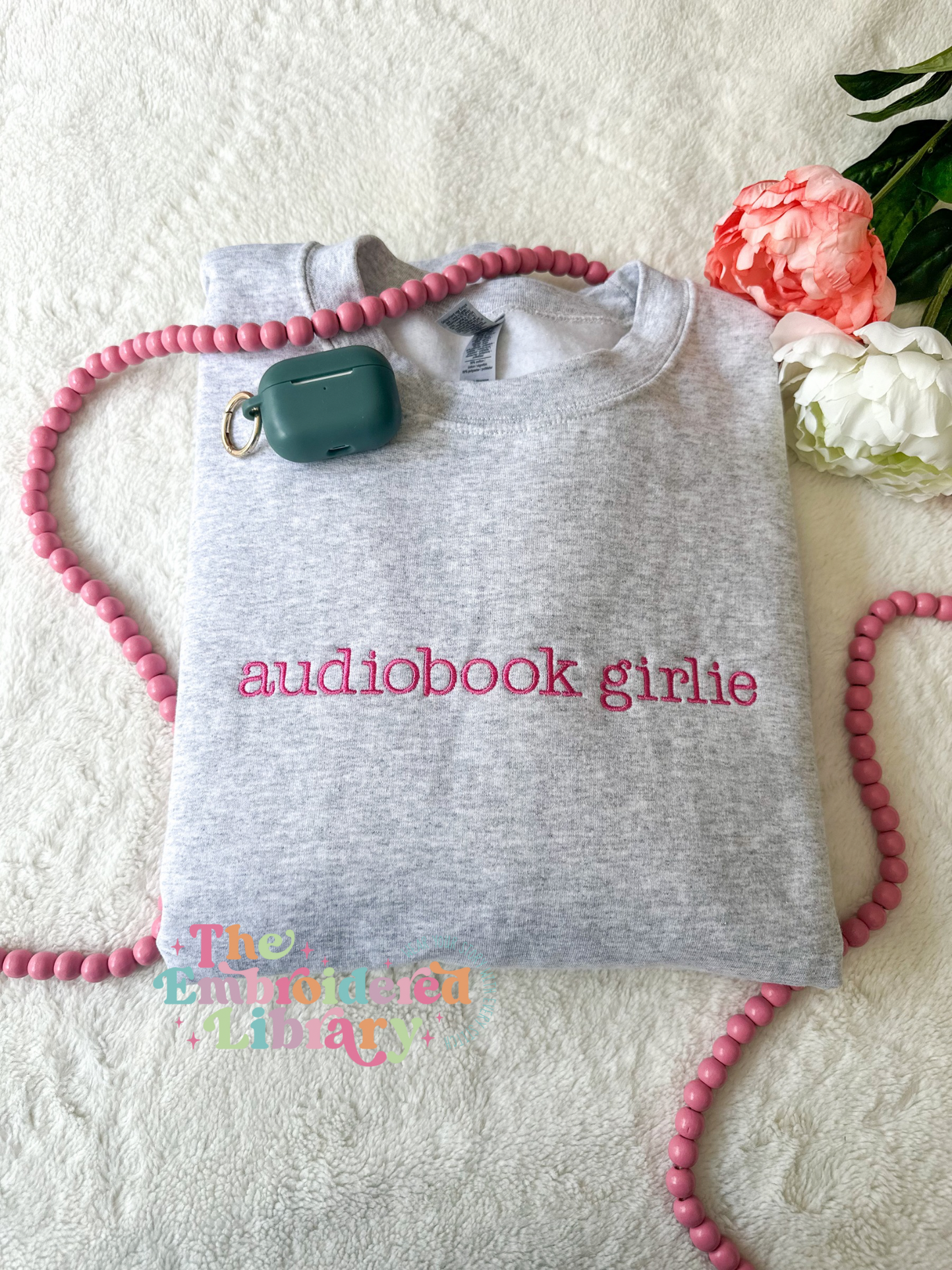 Audiobook Girlie Embroidered Crewneck Sweatshirt
