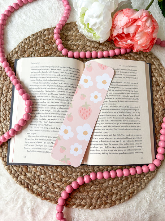 Cottagecore Strawberries & Daisies Bookmark