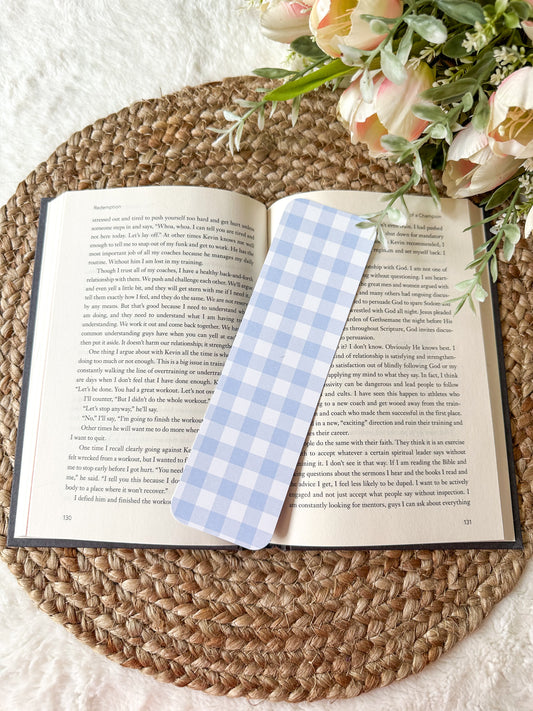 Summer Lovin' Blue Checkered Bookmark