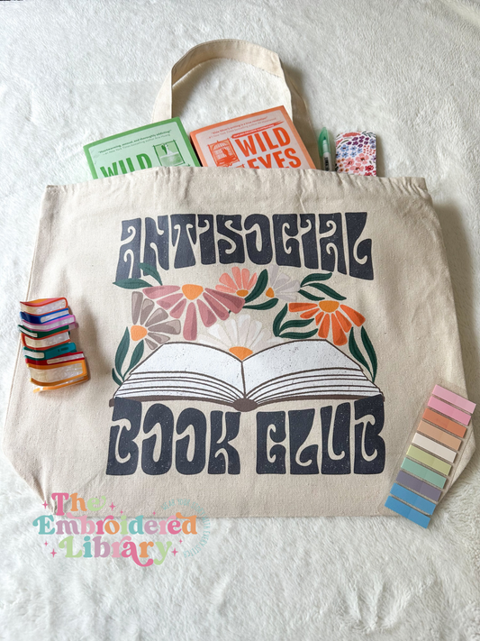 Antisocial Book Club Large Zippered Tote