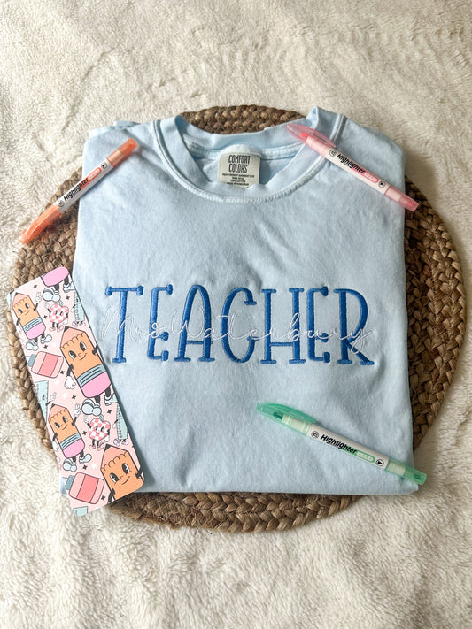 Teacher Two Layered Embroidered Crewneck - Customizable!