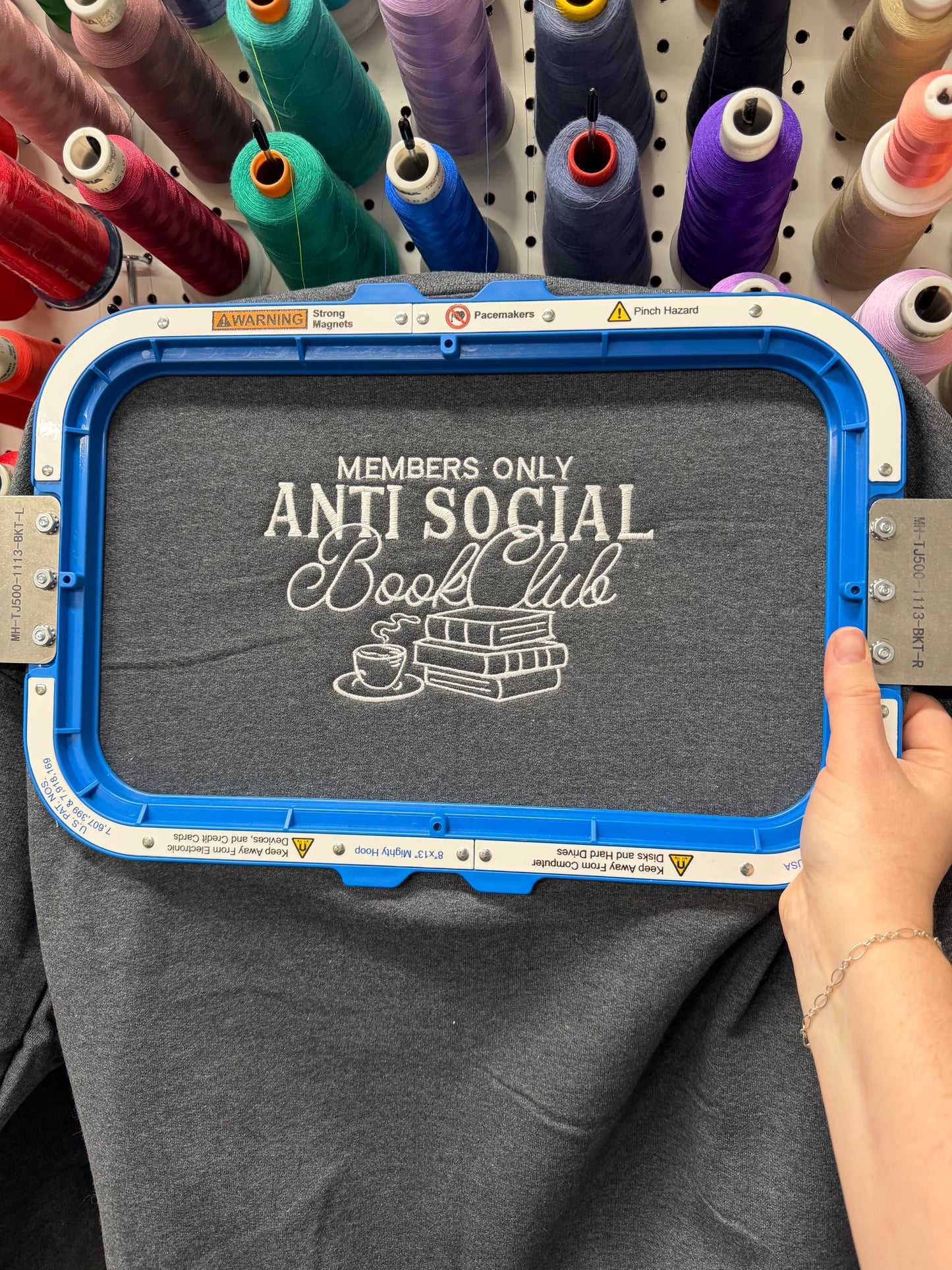 Antisocial Bookclub Embroidered Crewneck Sweatshirt