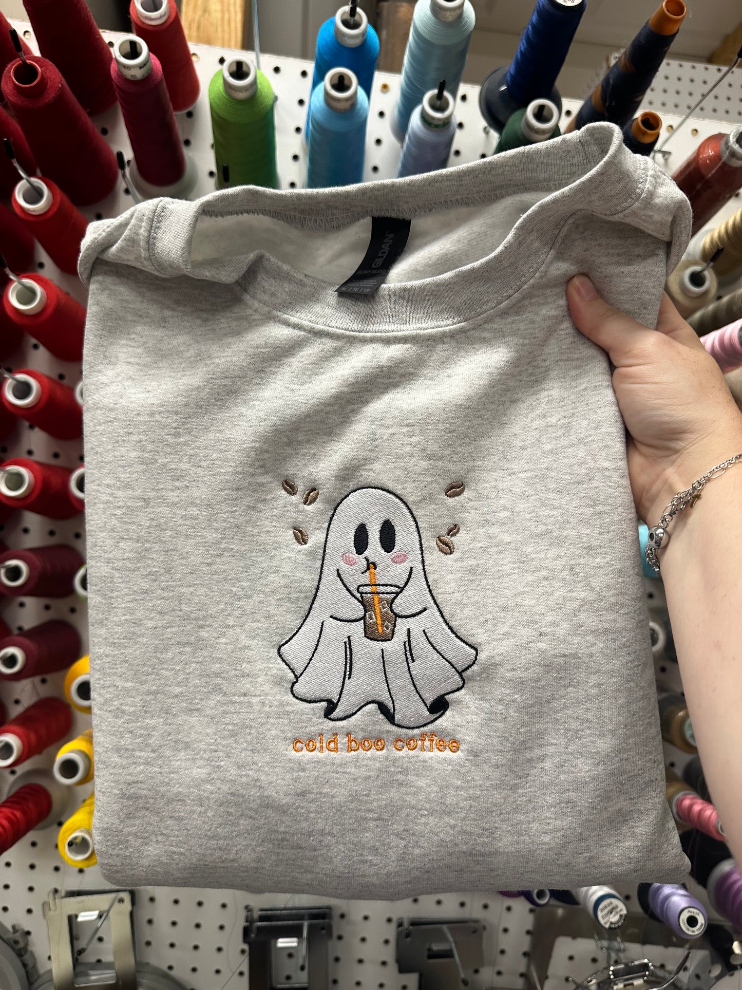 Cold Boo Coffee Embroidered Sweatshirt