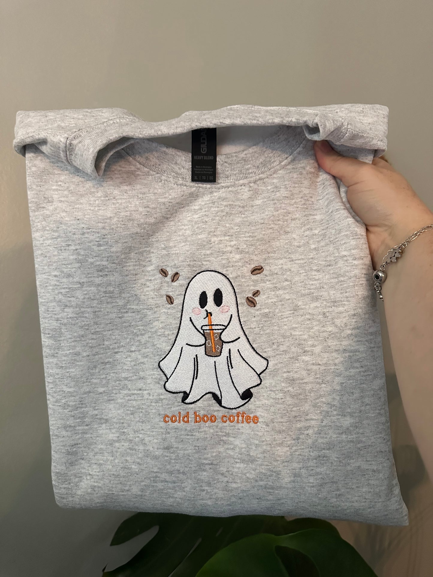 Cold Boo Coffee Embroidered Sweatshirt