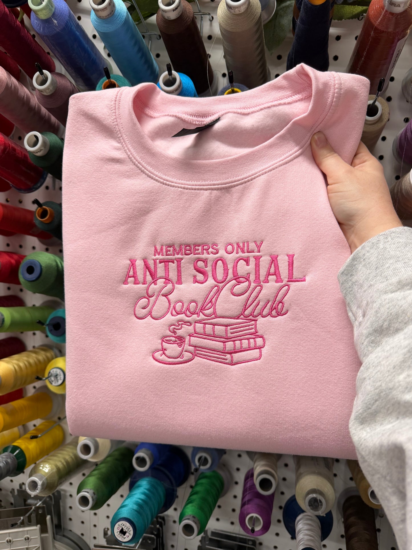 Antisocial Bookclub Embroidered Crewneck Sweatshirt