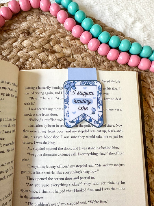 Blue I Stopped Reading Here Magnetic Bookmark