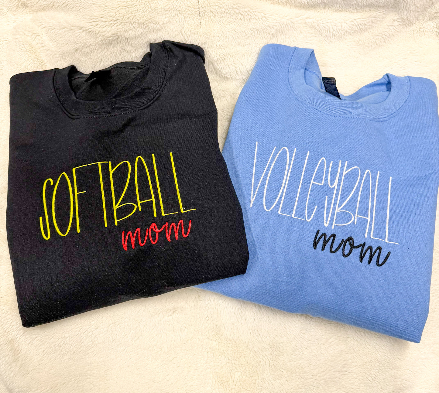 Volleyball Mom Embroidered Crewneck Sweatshirt