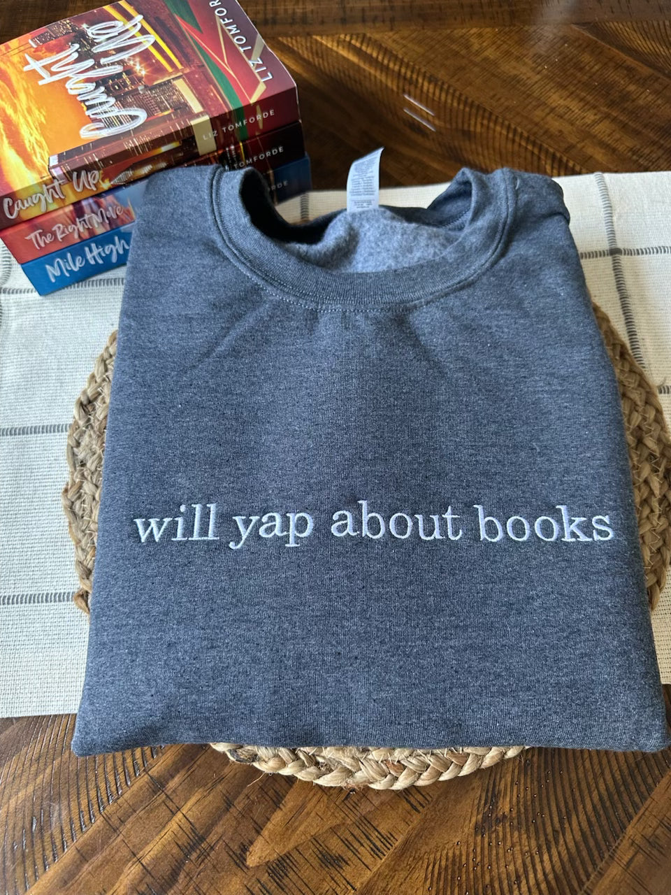 Will Yap About Books Embroidered Sweatshirt