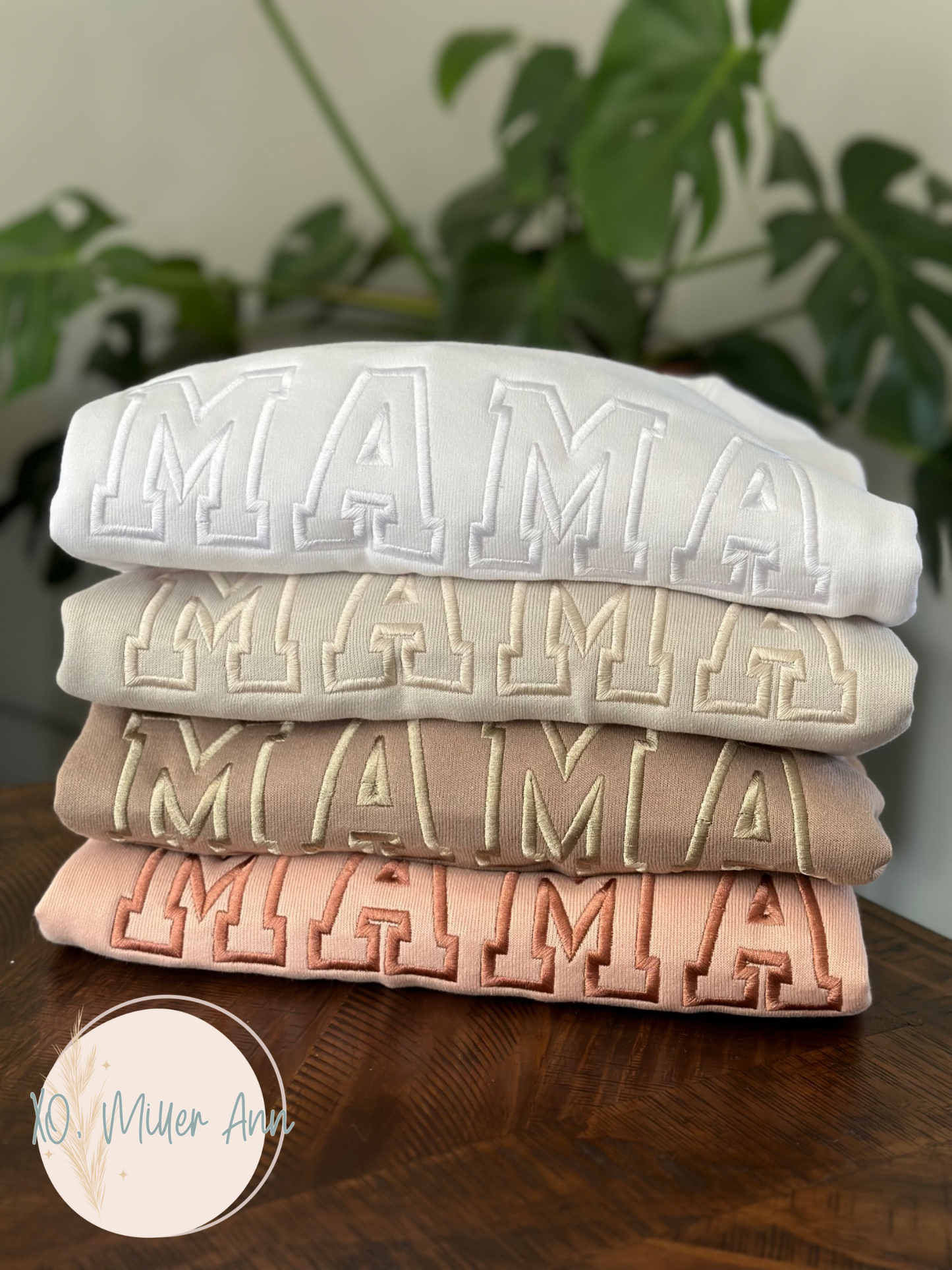 MAMA Neutral Embroidered Crewnecks